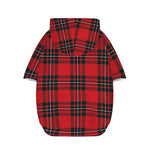 Red Scottish Tartan Pattern Print Dog Zip Up Hoodie