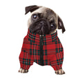 Red Scottish Tartan Pattern Print Dog Zip Up Jacket