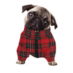Red Scottish Tartan Pattern Print Dog Zip Up Jacket