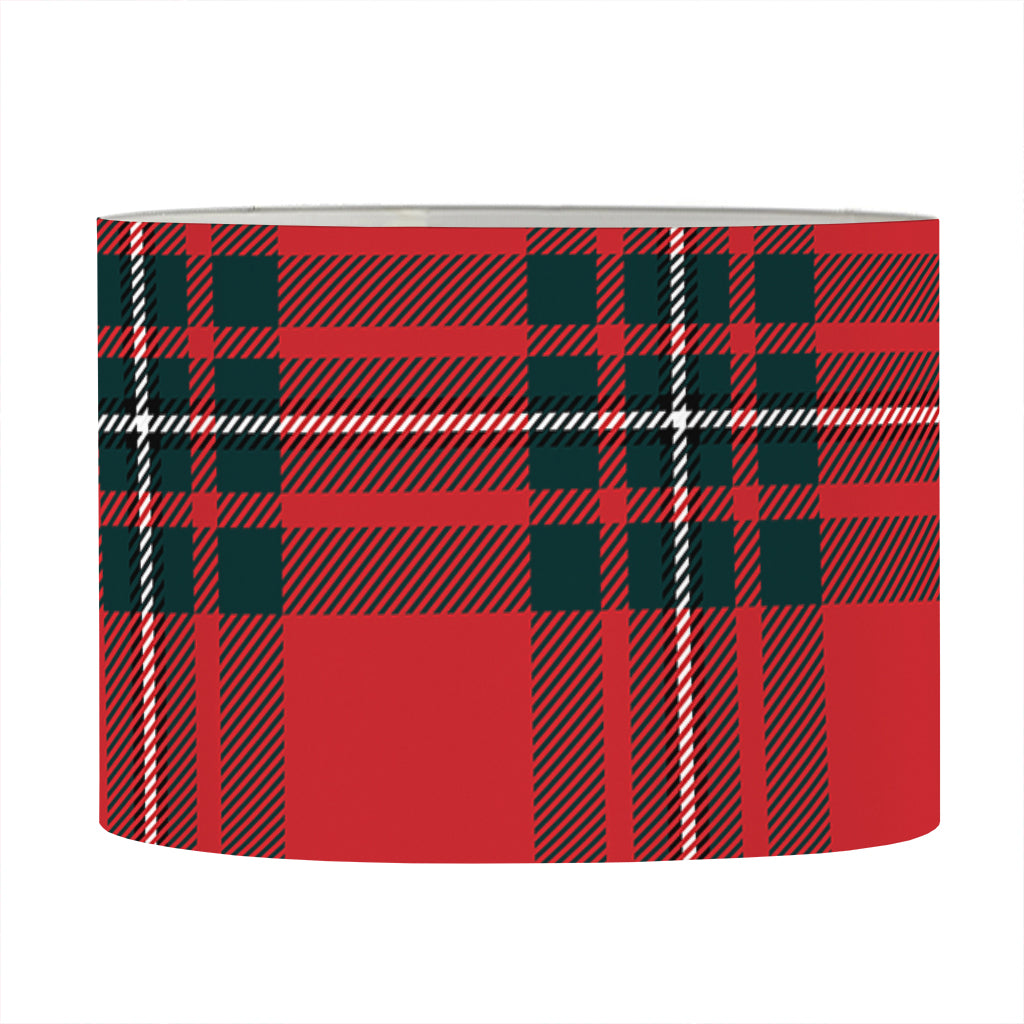 Red Scottish Tartan Pattern Print Drum Lamp Shade