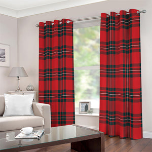 Red Scottish Tartan Pattern Print Extra Wide Grommet Curtains