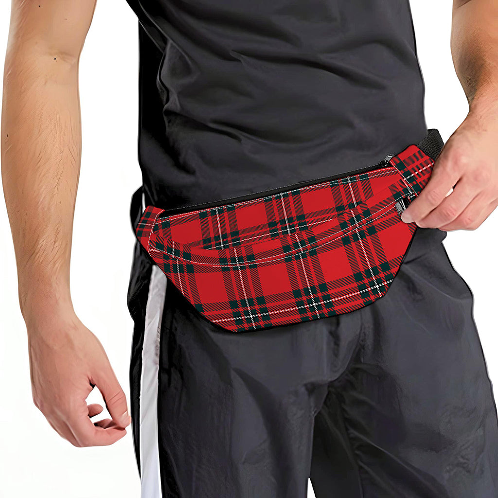 Red Scottish Tartan Pattern Print Fanny Pack