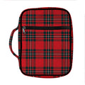 Red Scottish Tartan Pattern Print Front Pocket Bible Bag