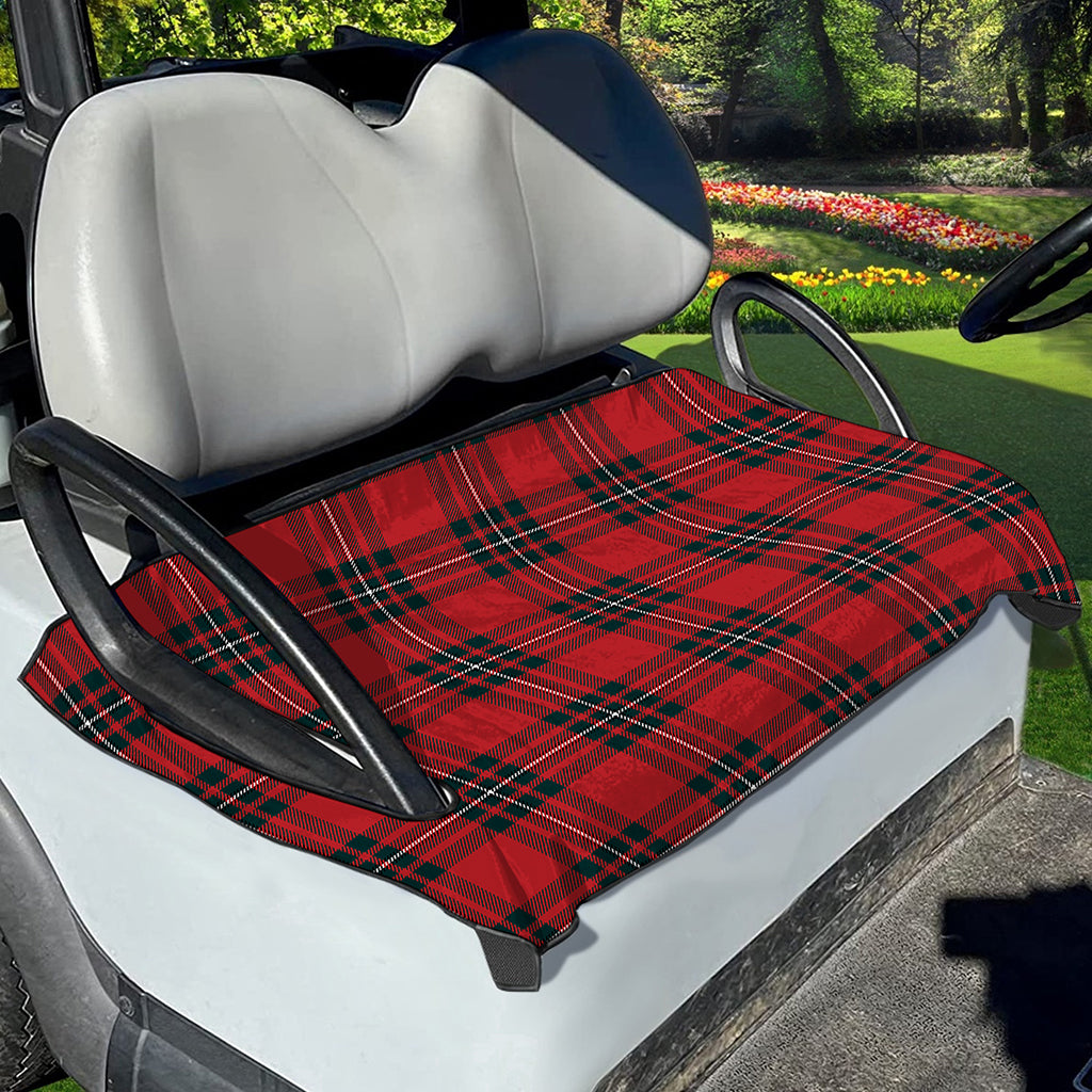 Red Scottish Tartan Pattern Print Golf Cart Seat Cover