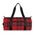 Red Scottish Tartan Pattern Print Gym Bag