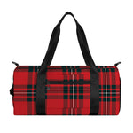 Red Scottish Tartan Pattern Print Gym Bag