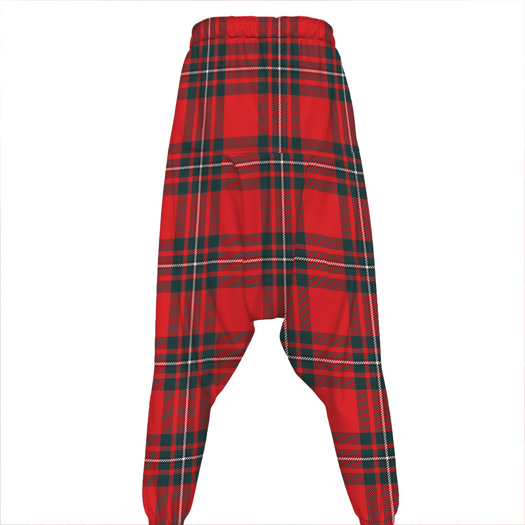 Red Scottish Tartan Pattern Print Hammer Pants