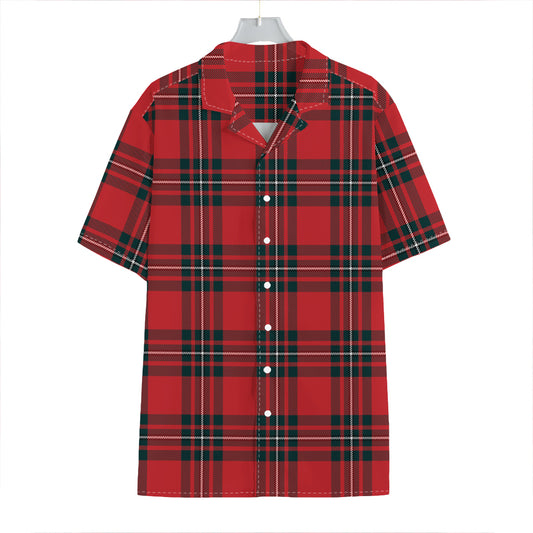 Red Scottish Tartan Pattern Print Hawaiian Shirt