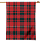 Red Scottish Tartan Pattern Print House Flag