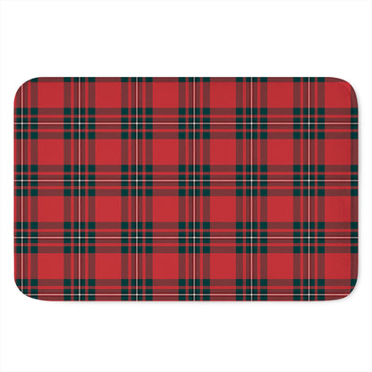 Red Scottish Tartan Pattern Print Indoor Door Mat