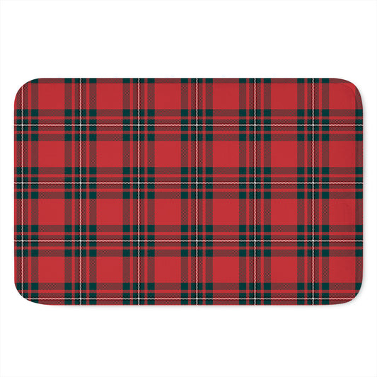 Red Scottish Tartan Pattern Print Indoor Door Mat