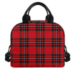 Red Scottish Tartan Pattern Print Insulated Lunch Bag