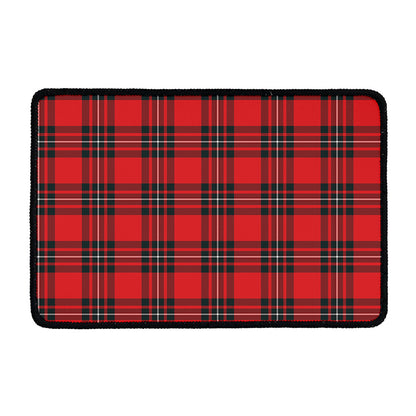 Red Scottish Tartan Pattern Print Kitchen Mat