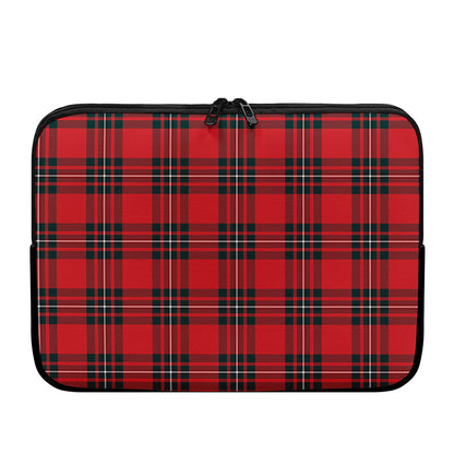 Red Scottish Tartan Pattern Print Laptop Sleeve