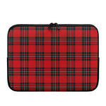 Red Scottish Tartan Pattern Print Laptop Sleeve