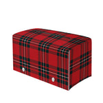 Red Scottish Tartan Pattern Print Leather Tissue Box Cover