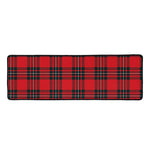 Red Scottish Tartan Pattern Print Long Kitchen Mat