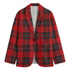 Red Scottish Tartan Pattern Print Men's Blazer