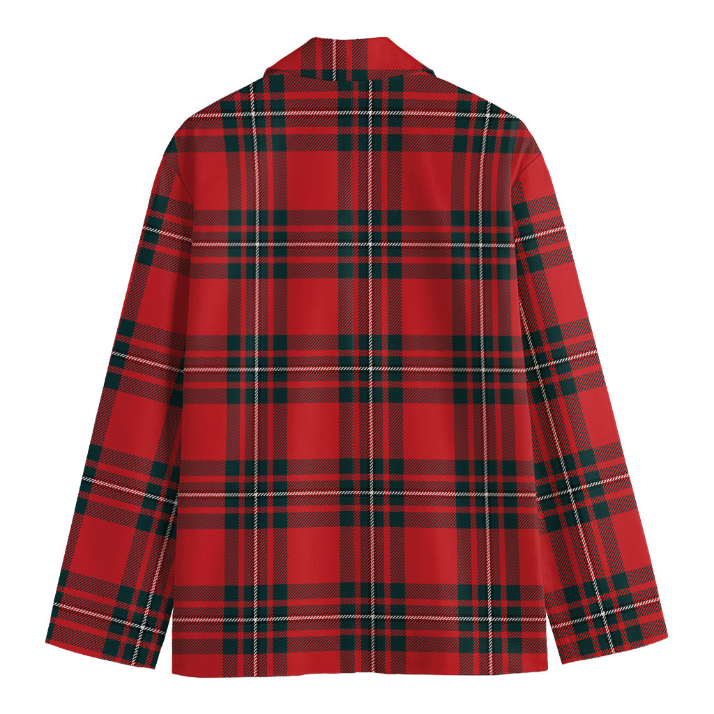 Red Scottish Tartan Pattern Print Men's Blazer