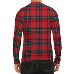 Red Scottish Tartan Pattern Print Men's Long Sleeve Rash Guard