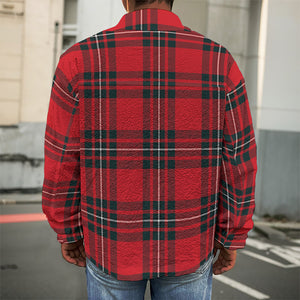 Red Scottish Tartan Pattern Print Men's Shirt Jacket