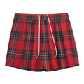 Red Scottish Tartan Pattern Print Mesh Shorts