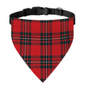 Red Scottish Tartan Pattern Print Over The Collar Dog Bandana