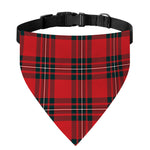 Red Scottish Tartan Pattern Print Over The Collar Dog Bandana