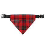 Red Scottish Tartan Pattern Print Over The Collar Dog Bandana