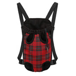 Red Scottish Tartan Pattern Print Pet Carrier Backpack