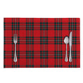 Red Scottish Tartan Pattern Print Placemat