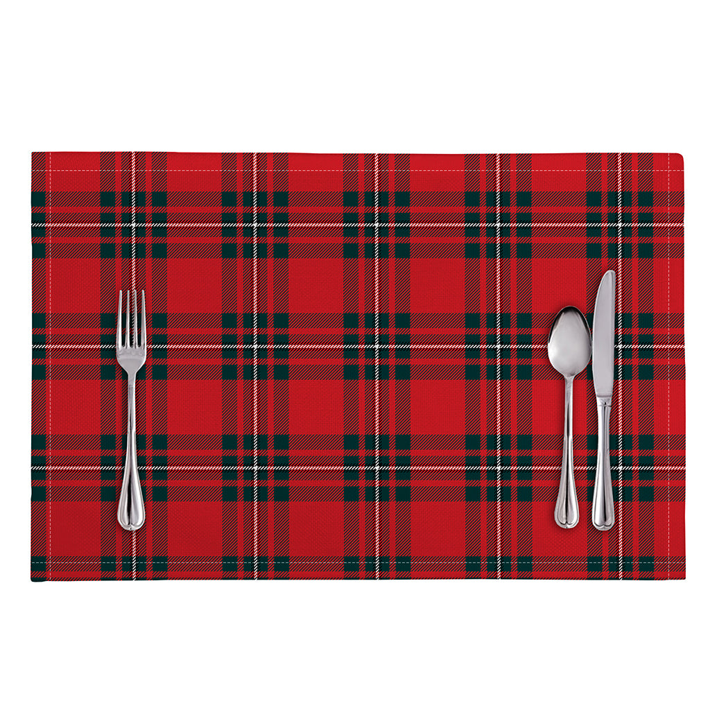 Red Scottish Tartan Pattern Print Placemat