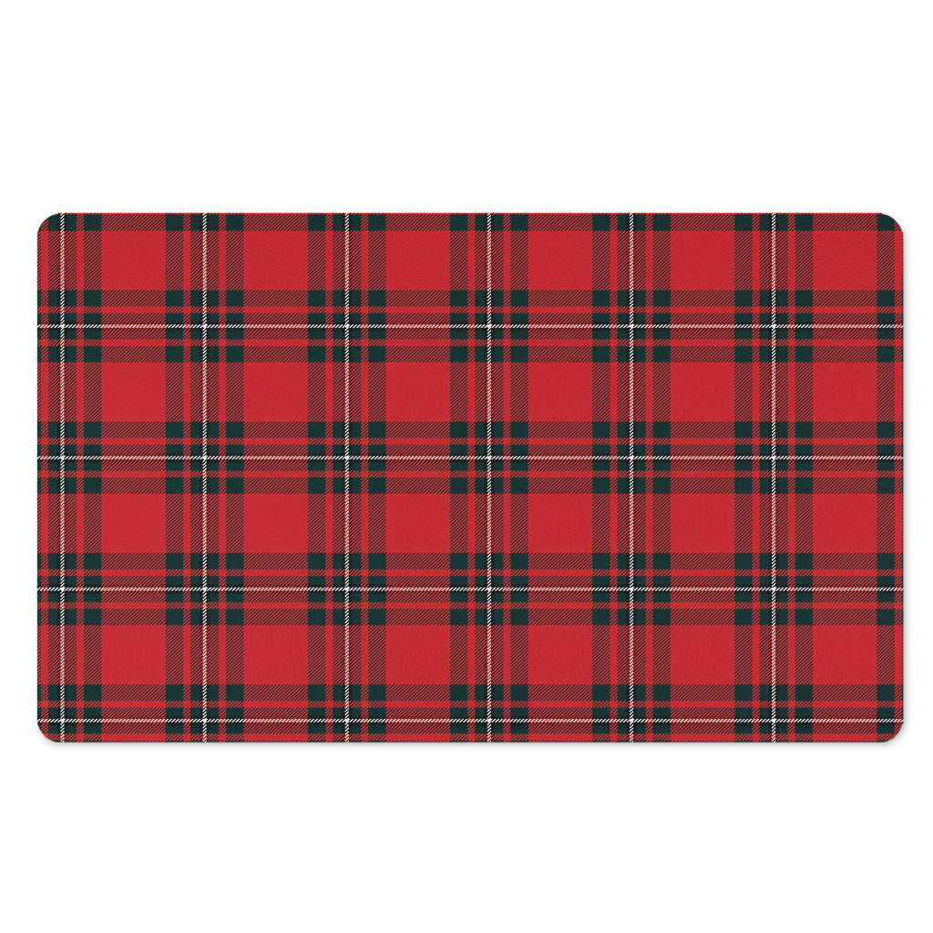 Red Scottish Tartan Pattern Print Polyester Doormat