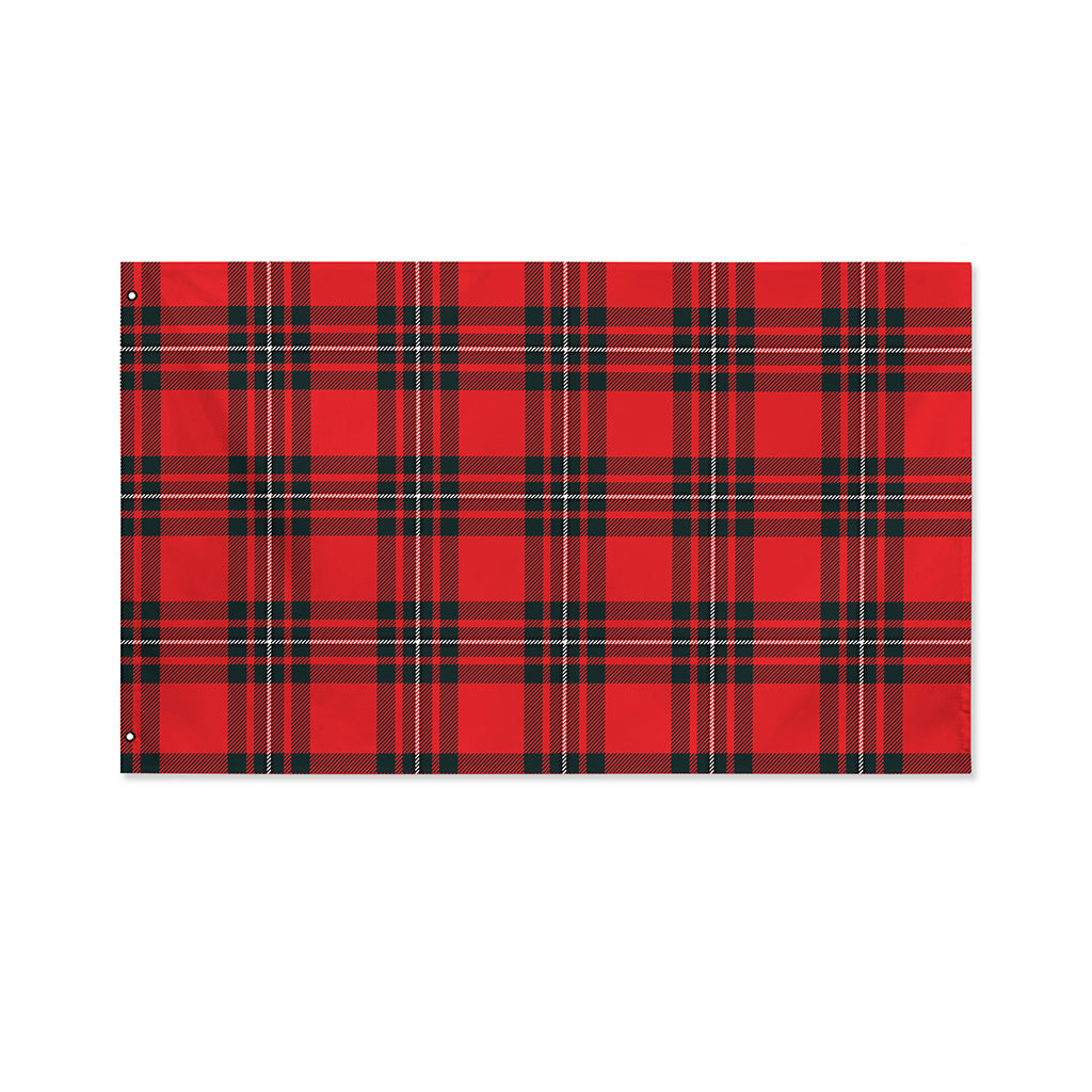 Red Scottish Tartan Pattern Print Polyester Flag
