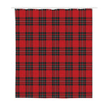 Red Scottish Tartan Pattern Print Polyester Shower Curtain