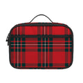 Red Scottish Tartan Pattern Print Portable Lunch Bag