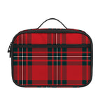 Red Scottish Tartan Pattern Print Portable Lunch Bag