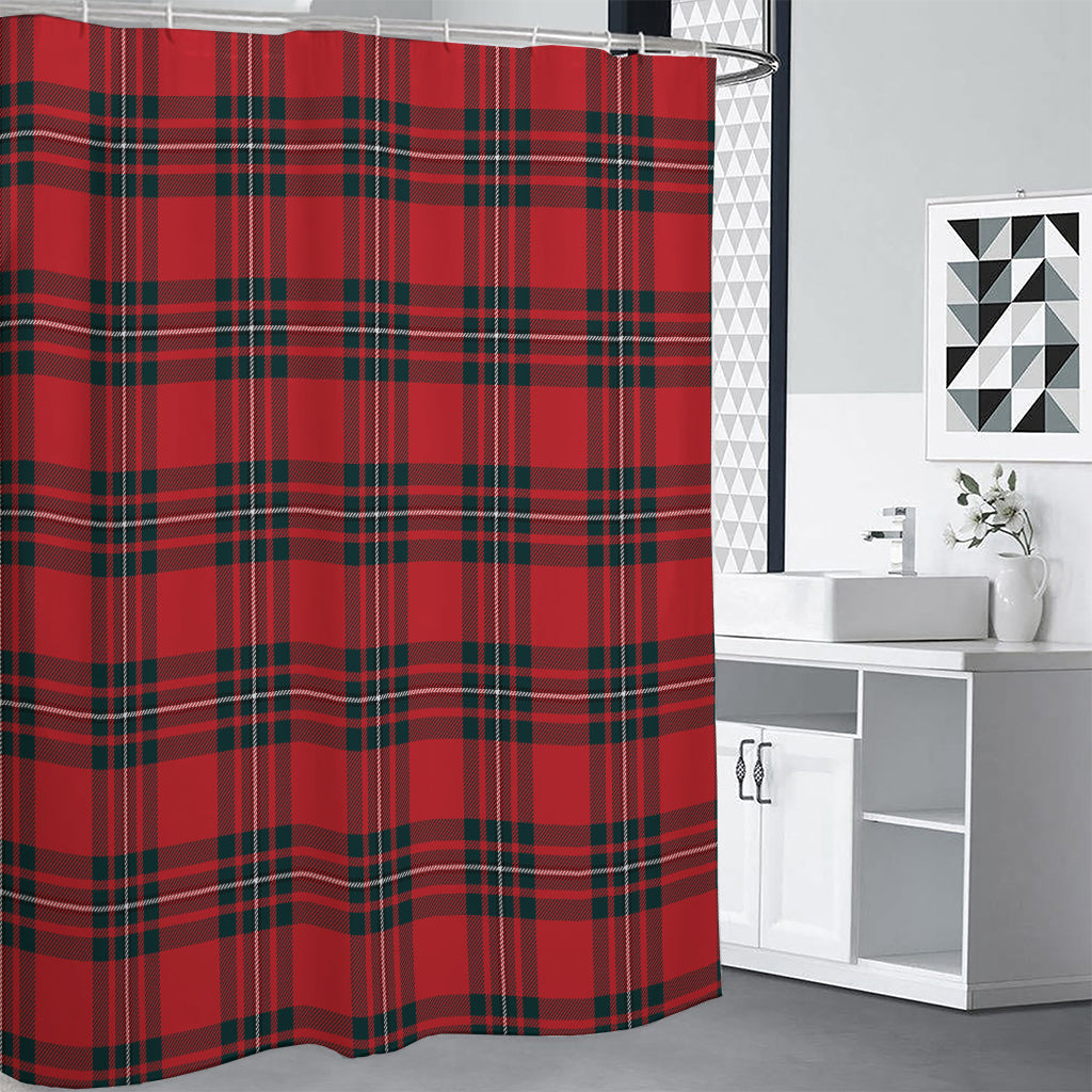 Red Scottish Tartan Pattern Print Premium Shower Curtain