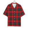 Red Scottish Tartan Pattern Print Rayon Hawaiian Shirt