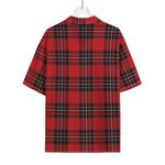 Red Scottish Tartan Pattern Print Rayon Hawaiian Shirt