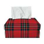 Red Scottish Tartan Pattern Print Rectangle Tissue Box Cover