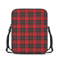 Red Scottish Tartan Pattern Print Rectangular Crossbody Bag