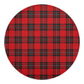 Red Scottish Tartan Pattern Print Round Blanket