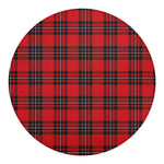 Red Scottish Tartan Pattern Print Round Blanket