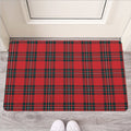 Red Scottish Tartan Pattern Print Rubber Doormat