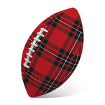 Red Scottish Tartan Pattern Print Rugby Ball
