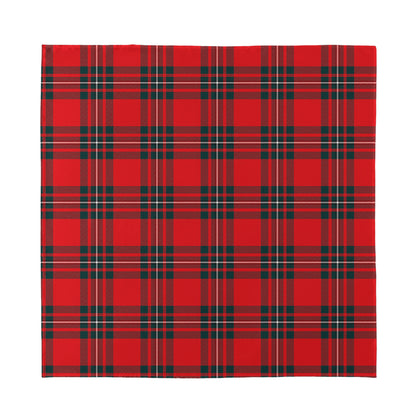 Red Scottish Tartan Pattern Print Silk Bandana