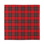 Red Scottish Tartan Pattern Print Silk Bandana
