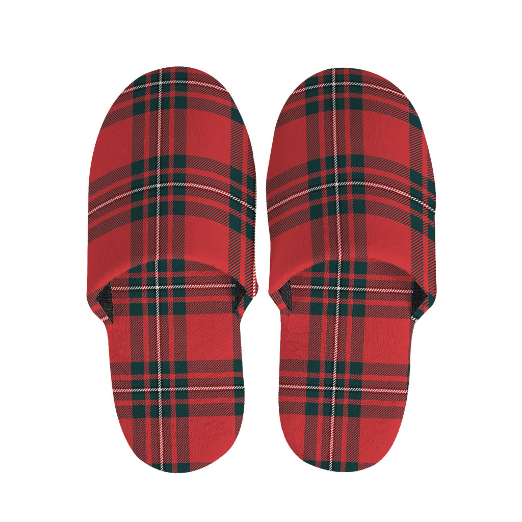 Red Scottish Tartan Pattern Print Slippers