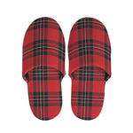Red Scottish Tartan Pattern Print Slippers